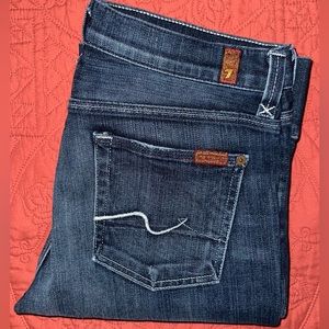 Rare and Super cute 7 For All Mankind Jeans Dark Denim Faded w/light stitching.